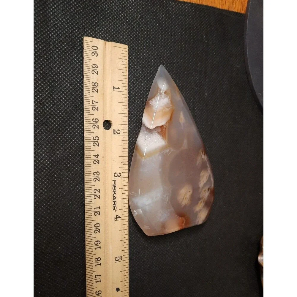 Druzy Blue Orca Agate Crystal Flame Free-form - Picture 8 of 8